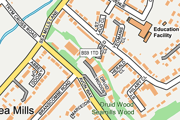 BS9 1TD map - OS OpenMap – Local (Ordnance Survey)