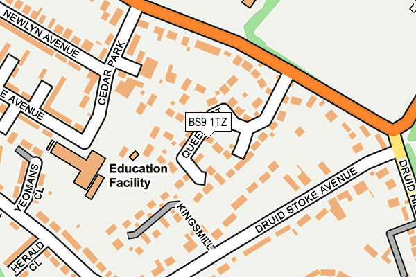 BS9 1TZ map - OS OpenMap – Local (Ordnance Survey)
