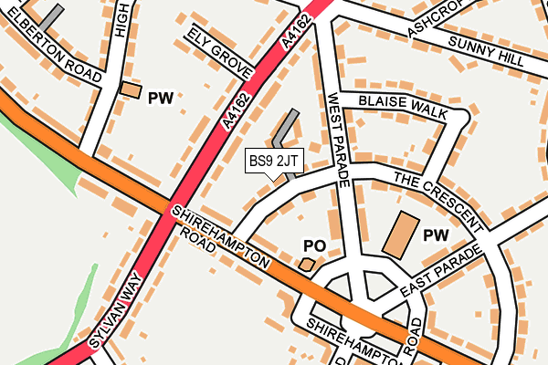 BS9 2JT map - OS OpenMap – Local (Ordnance Survey)