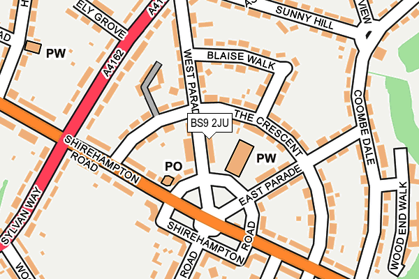 BS9 2JU map - OS OpenMap – Local (Ordnance Survey)