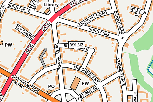 BS9 2JZ map - OS OpenMap – Local (Ordnance Survey)