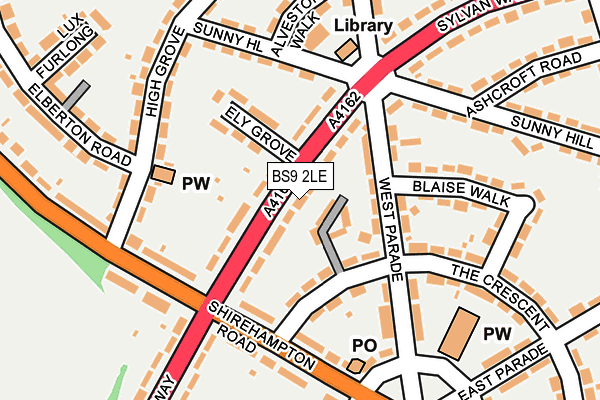 BS9 2LE map - OS OpenMap – Local (Ordnance Survey)
