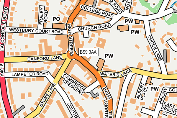 BS9 3AA map - OS OpenMap – Local (Ordnance Survey)
