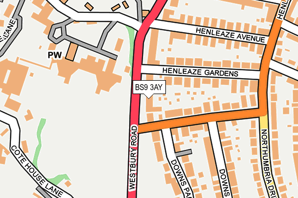 BS9 3AY map - OS OpenMap – Local (Ordnance Survey)