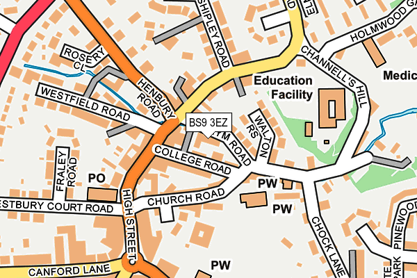BS9 3EZ map - OS OpenMap – Local (Ordnance Survey)