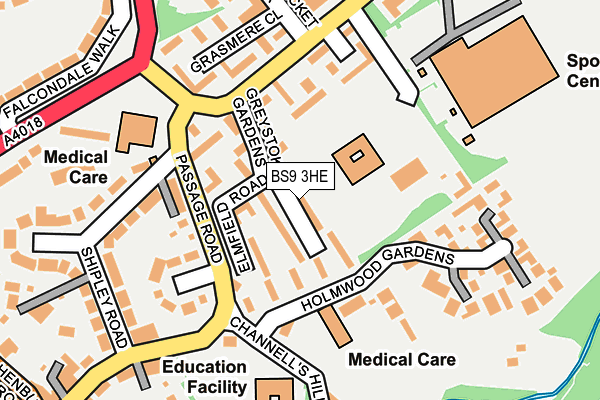 BS9 3HE map - OS OpenMap – Local (Ordnance Survey)