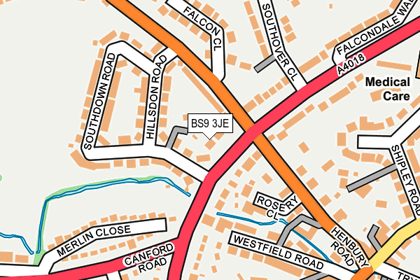 BS9 3JE map - OS OpenMap – Local (Ordnance Survey)