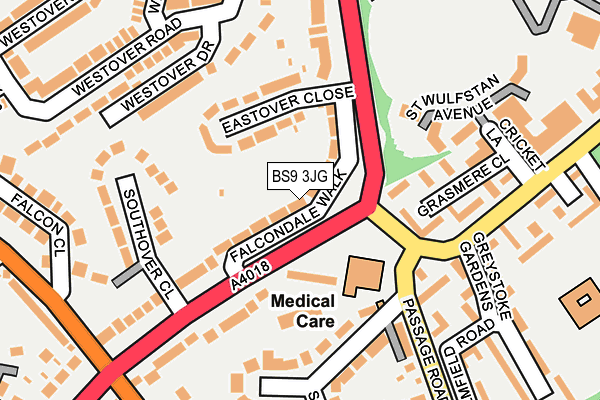 BS9 3JG map - OS OpenMap – Local (Ordnance Survey)