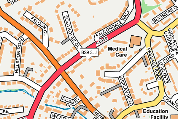 BS9 3JJ map - OS OpenMap – Local (Ordnance Survey)