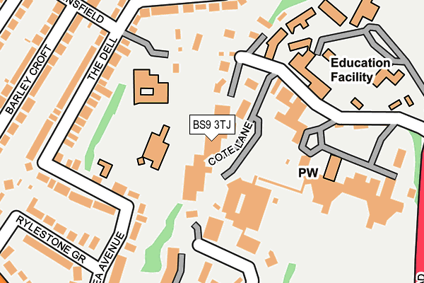 BS9 3TJ map - OS OpenMap – Local (Ordnance Survey)