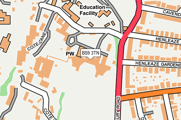 BS9 3TN map - OS OpenMap – Local (Ordnance Survey)
