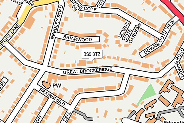 BS9 3TZ map - OS OpenMap – Local (Ordnance Survey)