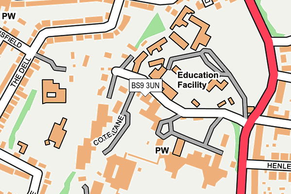 BS9 3UN map - OS OpenMap – Local (Ordnance Survey)