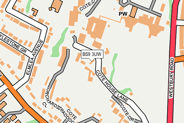 BS9 3UW map - OS OpenMap – Local (Ordnance Survey)