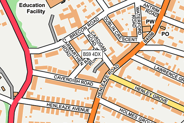 BS9 4DX map - OS OpenMap – Local (Ordnance Survey)