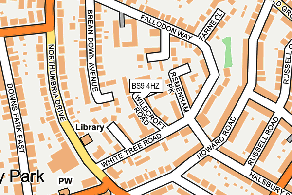 BS9 4HZ map - OS OpenMap – Local (Ordnance Survey)