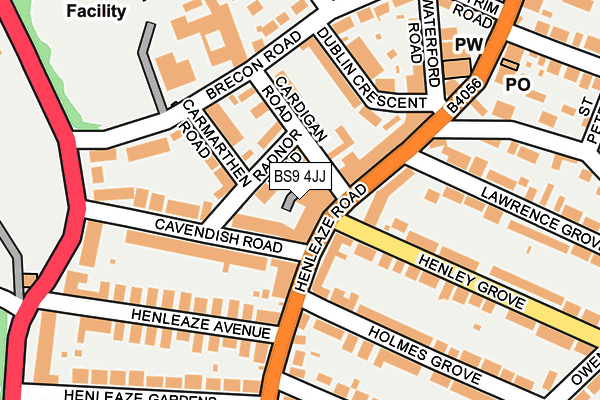 BS9 4JJ map - OS OpenMap – Local (Ordnance Survey)