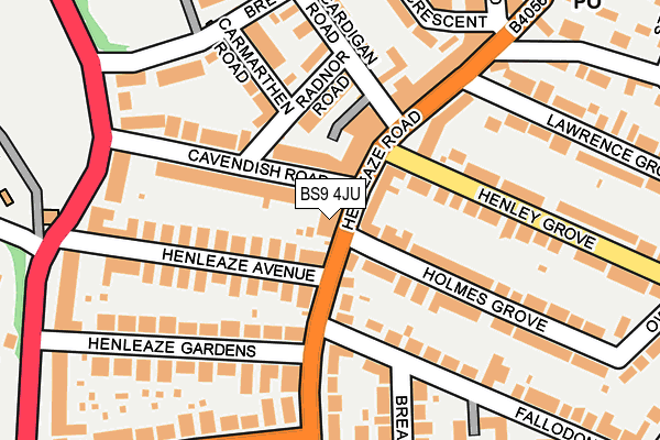 BS9 4JU map - OS OpenMap – Local (Ordnance Survey)