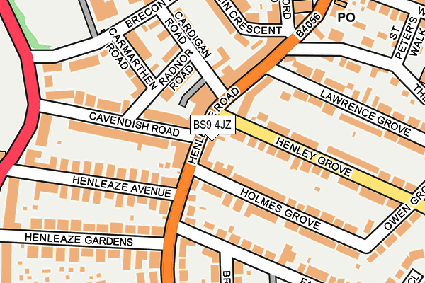 BS9 4JZ map - OS OpenMap – Local (Ordnance Survey)