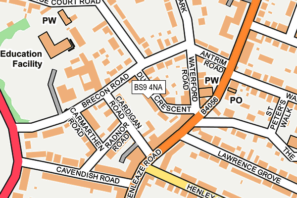 BS9 4NA map - OS OpenMap – Local (Ordnance Survey)