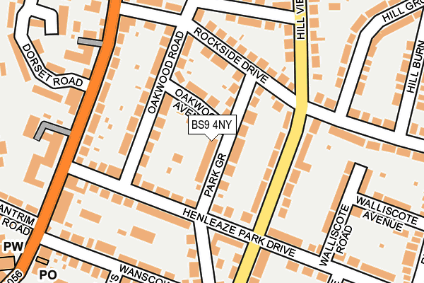 BS9 4NY map - OS OpenMap – Local (Ordnance Survey)