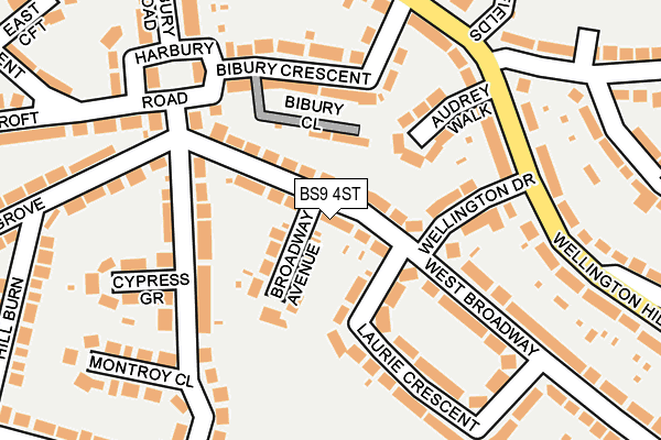 BS9 4ST map - OS OpenMap – Local (Ordnance Survey)