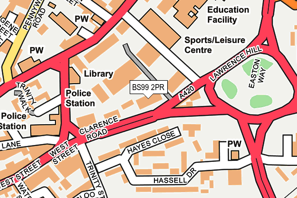 BS99 2PR map - OS OpenMap – Local (Ordnance Survey)