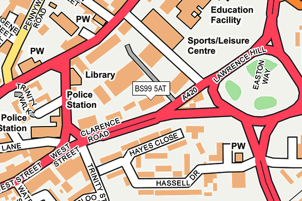 BS99 5AT map - OS OpenMap – Local (Ordnance Survey)
