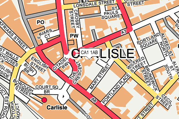 CA1 1AB map - OS OpenMap – Local (Ordnance Survey)