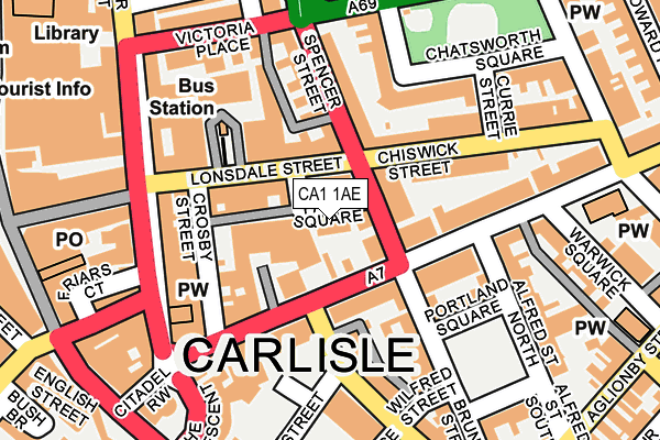 CA1 1AE map - OS OpenMap – Local (Ordnance Survey)