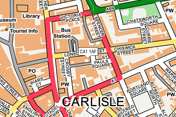 CA1 1AF map - OS OpenMap – Local (Ordnance Survey)