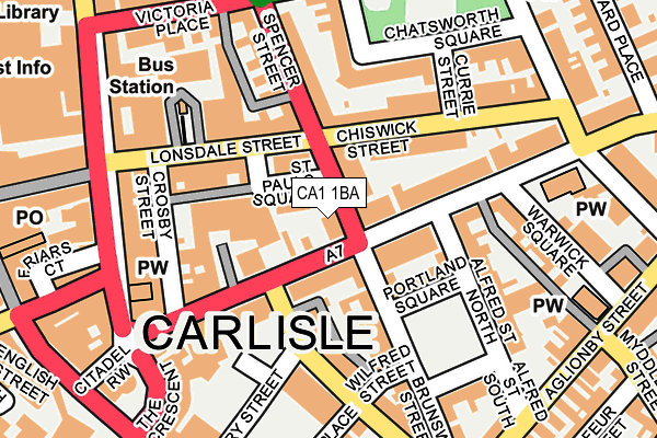 CA1 1BA map - OS OpenMap – Local (Ordnance Survey)