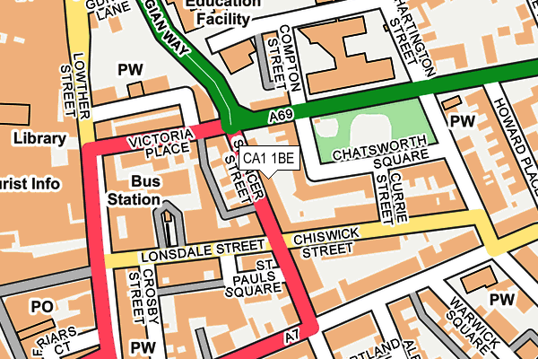 CA1 1BE map - OS OpenMap – Local (Ordnance Survey)
