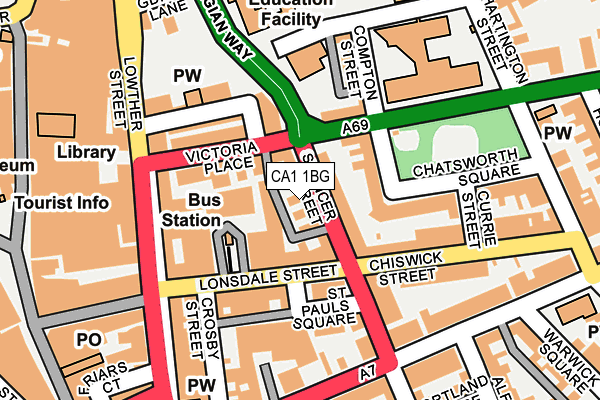 CA1 1BG map - OS OpenMap – Local (Ordnance Survey)