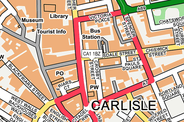 CA1 1BZ map - OS OpenMap – Local (Ordnance Survey)