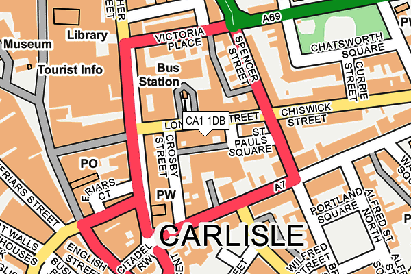 CA1 1DB map - OS OpenMap – Local (Ordnance Survey)