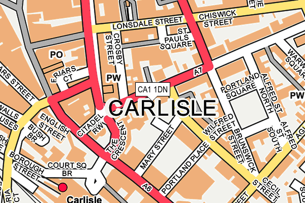 CA1 1DN map - OS OpenMap – Local (Ordnance Survey)