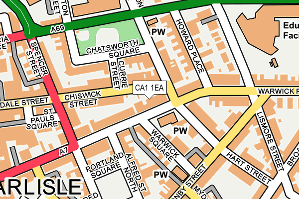 CA1 1EA map - OS OpenMap – Local (Ordnance Survey)