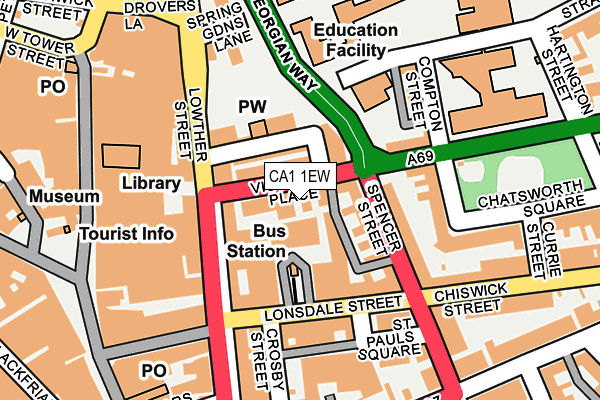 CA1 1EW map - OS OpenMap – Local (Ordnance Survey)