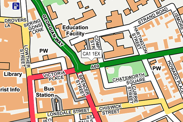 CA1 1EX map - OS OpenMap – Local (Ordnance Survey)