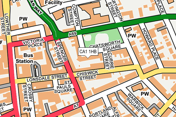 CA1 1HB map - OS OpenMap – Local (Ordnance Survey)