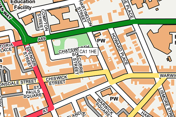 CA1 1HE map - OS OpenMap – Local (Ordnance Survey)