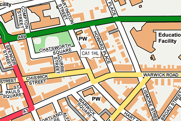 CA1 1HL map - OS OpenMap – Local (Ordnance Survey)