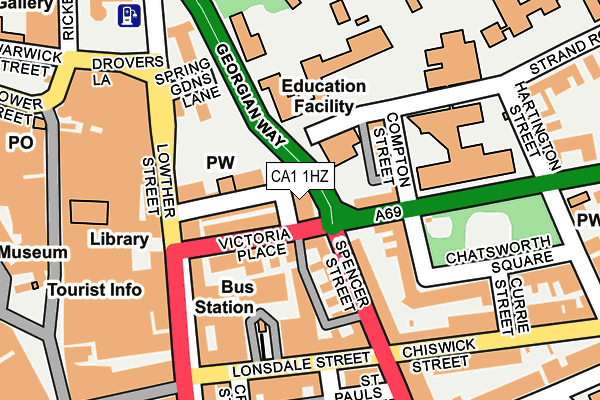 CA1 1HZ map - OS OpenMap – Local (Ordnance Survey)