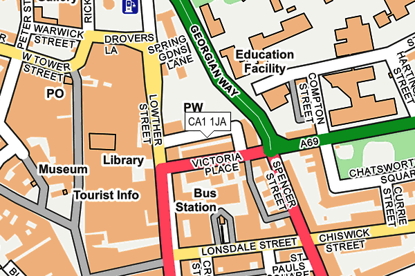 CA1 1JA map - OS OpenMap – Local (Ordnance Survey)