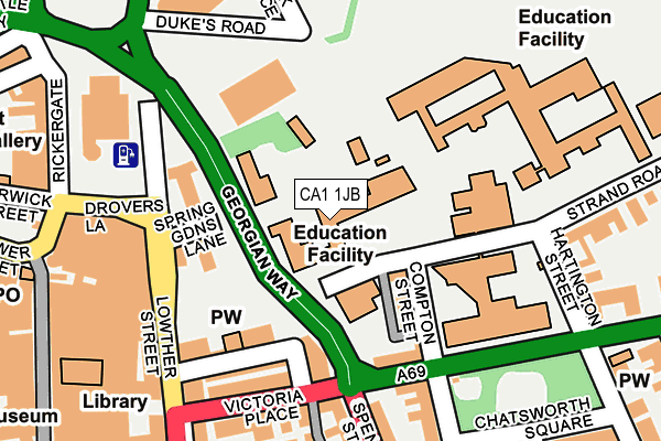 CA1 1JB map - OS OpenMap – Local (Ordnance Survey)