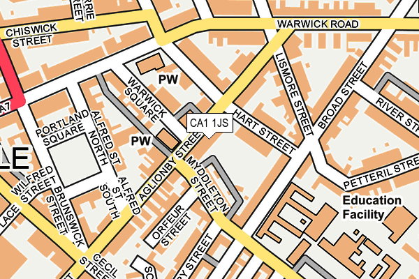 CA1 1JS map - OS OpenMap – Local (Ordnance Survey)