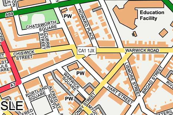 CA1 1JX map - OS OpenMap – Local (Ordnance Survey)