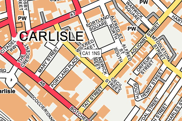 CA1 1NS map - OS OpenMap – Local (Ordnance Survey)