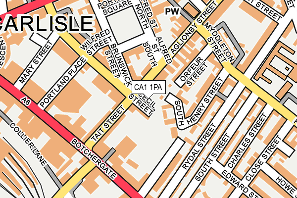 CA1 1PA map - OS OpenMap – Local (Ordnance Survey)